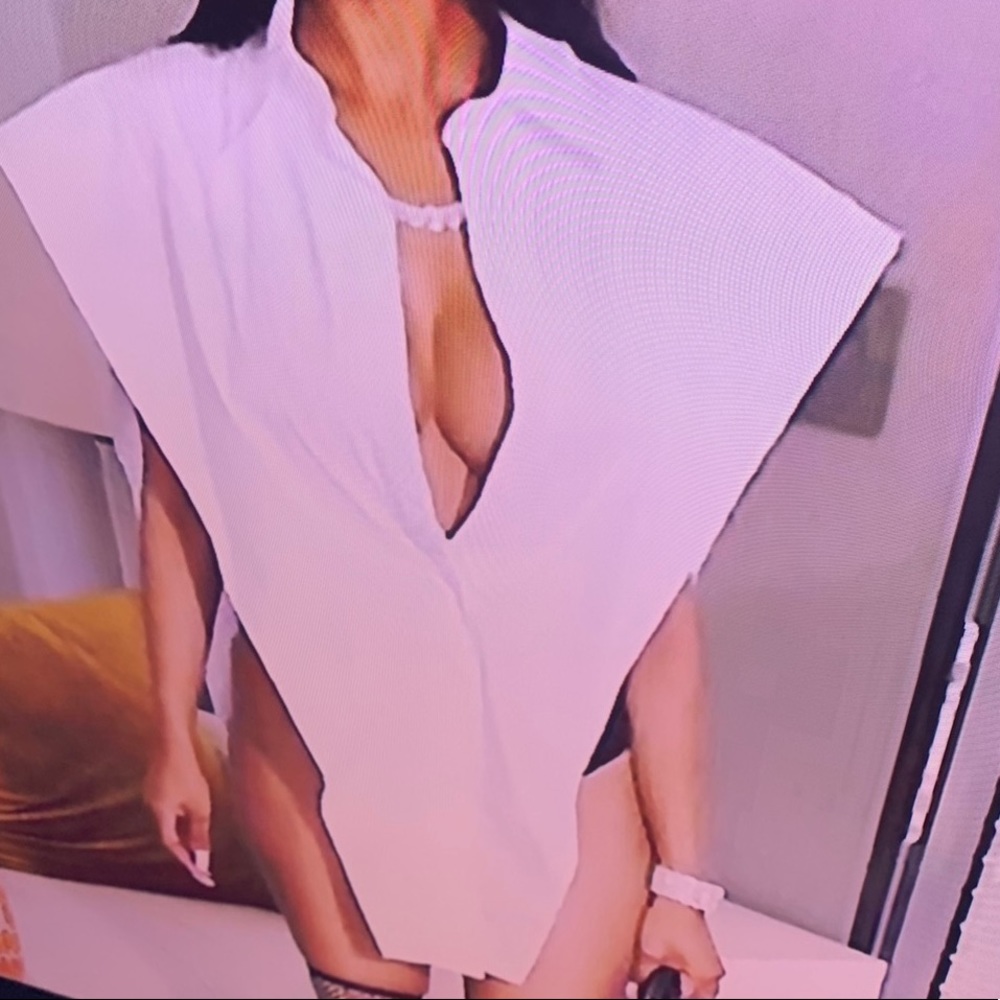 V cut black button down cotton shirt. Brand new. Sizes: Medium & Large